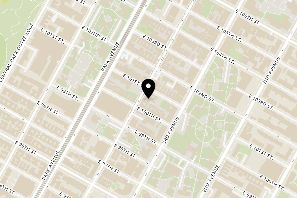 Map showing the location of Burritos Y Mas NY on 1571 Lexington Ave in New York